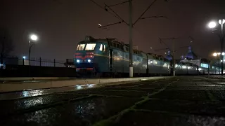 🇺🇦 "Подвійна сила" Електровози ЧС8-019 + ЧС8-074 з поїздом EN 92 "Львів" Львів-Київ