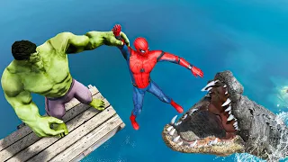 GTA 5 SPIDERMAN vs HULK Epic Ragdolls Ep.9 (Fails & Funny Moments)