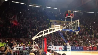 GRMI PIONIR!!! Delije - Nadglašavanje himne Evrolige | Crvena zvezda - Barselona 90:82