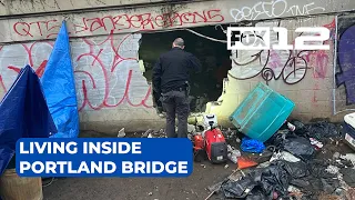 Fire reveals homeless camp inside Portland bridge on-ramp