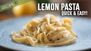 15 Minute Buttery Lemon Pasta Fettuccine - Quick Weeknight Meal