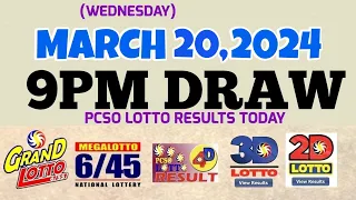 Lotto Result Today 9pm draw March 20, 2024 6/55 6/45 4D Swertres Ez2 PCSO#lotto