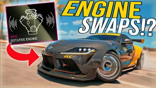 I ENGINE SWAPPED MY SUPRA IN THE CREW MOTORFEST! | HOW TO UNLOCK MOTOR SWAPS | ROTARY POWERED SUPRA!
