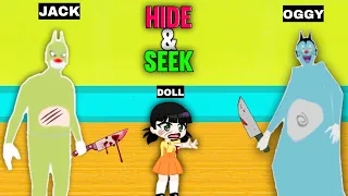 Oggy and Jack kidnap squid doll in scary granny oggy game part 2