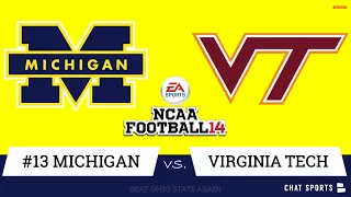 #13 Michigan Football vs. Virginia Tech - 2020 Season: Full Game On NCAA14 w/ REAL Michigan Players