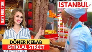 Istiklal Street Turkish Street Food Tour In Istanbul 2024 •4k Ultra HD• Doner kebab