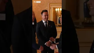 King Charles laughs with Ant and Dec at Buckingham Palace