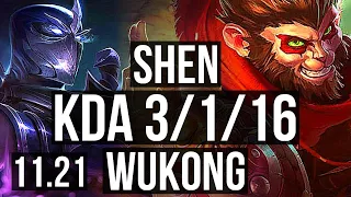 SHEN vs WUKONG (TOP) | 3/1/16, 2.4M mastery, 900+ games, Rank 14 Shen | NA Grandmaster | 11.21