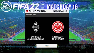 FIFA 22 - M'Gladbach vs Frankfurt Bundesliga 2021/22 Matchday 16 | Next-Gen Gameplay