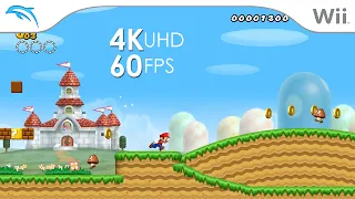 New Super Mario Bros. Wii (4K / 2160p / 60fps / Texture Pack) | Dolphin Emulator 5.0-15837 | Wii