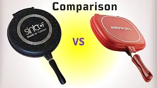 Comparison of Double Sided Grill Pan | Happycall double pan square VS Sinbo two sided round pan