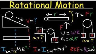 Torque, Moment of Inertia, Rotational Kinetic Energy, Pulley, Incline, Angular Acceleration, Physics