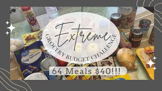 $40 EXTREME GROCERY BUDGET CHALLENGE | 64 DELICIOUS MEALS | $40 MAKES 64 MEALS | COOKIES & BACON