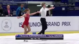 2016 ISU Junior Grand Prix - Ostrava - Pairs Short PGM ALEXANDROVSKAYA/WINDSOR AUS