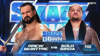 Solo Sikoa Vs Drew McIntyre - WWE SmackDown Español Latino: 09/09/2022