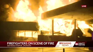 Gas station destroyed by raging fire