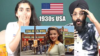 SUPRISING!!! Indians React to 1930s USA - Fascinating Street Scenes of Vintage America