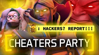 Dota 2 Cheaters - PARTY HACKERS use SCRIPTS (PUDGE, INVOKER, AXE) !!!