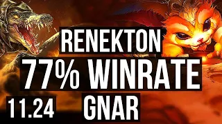 RENEKTON vs GNAR (TOP) | 77% winrate, 7/2/11 | KR Master | 11.24