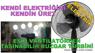 HOW TO MAKE A PORTABLE WIND TURBINE FROM OLD FAN We Lit 6 Pieces 220 Volt 9 Watt LED Lamps