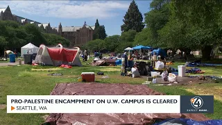 Pro-Palestinian encampment on U.W. campus is cleared