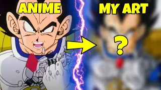 Anime vs My Art! Drawing VEGETA - it's OVER 9000!