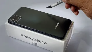 Samsung A22 5G Unboxing & Camera Test | Black Colour | Retail Unit