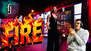 FIRST TIME HEARING FLOOR JANSEN - FIRE - LIVE AT HLF8 | UK SONG WRITER KEV REACTS #PERFECTION