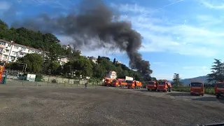 ЧП на водоканале. Горят трубы. Сломали шлагбаум