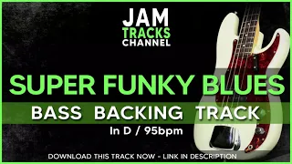 Super Funky Blues Bass Backing Track in D