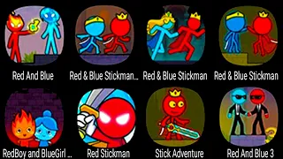 Red And Blue, Stickman, RedBoy and BlueGirl, Red Stickman, Stick Adventure