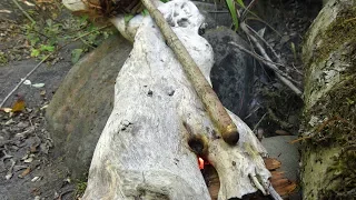 Hand Drill Fire with No Metal Tools