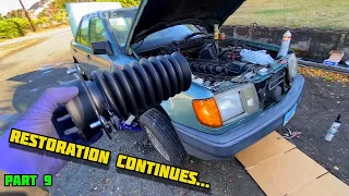 Part 9 Mercedes W124: New Shock Mounts & Dust Boots, New Exterior Bulbs, Battery Tray Preservation