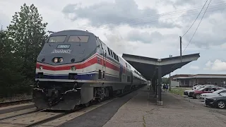 Amtrak 79 with 160 pepsi can leading stopping in Petersburg