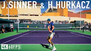 Jannik Sinner v. Hubert Hurkacz - 2023 IW Practice [Court Level, 4k 60fps]