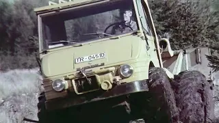 Der Unimog in der Holzernte - Historischer Werbefilm mit Werner Uniknick & Seilwinde