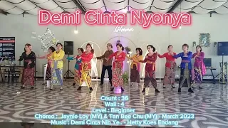 Demi Cinta Nyonya Line Dance || Beginner || Choreo : Jaynie Loy (MY) & Tan Bee Chu (MY) - March 2023