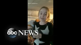 Ukrainian girl sings to crowded bomb shelter l WNT
