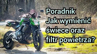 Wymiana świec i filtra powietrza w Kawasaki ER6N