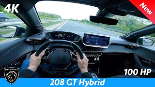 Peugeot 208 GT Hybrid 2024  POV Test drive 4K (1.2 PureTech 100 HP, 48V Mild Hybrid, e-DCS6)