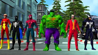 Spiderman is attacked on the street by bad guys hulk zombie vs joker vs venom |Game GTA 5 superhero