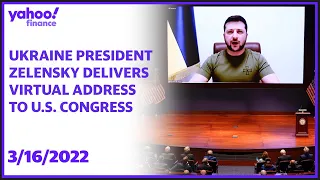 Ukrainian President Zelensky delivers virtual address to United States Congress.