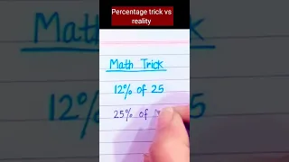 Percentage trick vs reality l Math trick l #mathstricks #maths #percentage #shorts #youtubeshorts