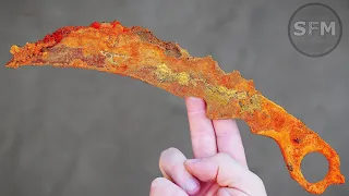 Restoration Old Rusty Tactical Karambit Knife