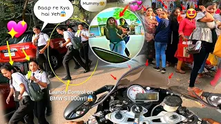 Finally BMW S1000RR Launch Control pe Public Reactions|Cute Girls Got Extremely Scared