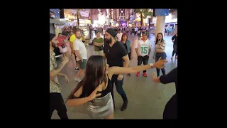 Indian girls dancing - Fremont Street Las Vegas at night