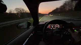 540HP RS3 8Y POV Drive Autobahn 270kmh 4K 60FPS HJS Downpipe