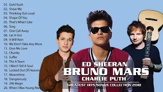 Bruno Mars, Charlie Puth, Ed Sheeran Greatest Hits Playlist 2018    Best Popular Songs 2018