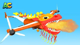 АнимаКары - Китайский Новый Год : ОРЁЛ САМОЛЁТ - дракон !! - мультфильмы с животными со зверюшками