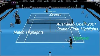 FULL ACE TENNIS SIM: Djokovic vs Zverev QF Match Highlights, Australian Open 2021